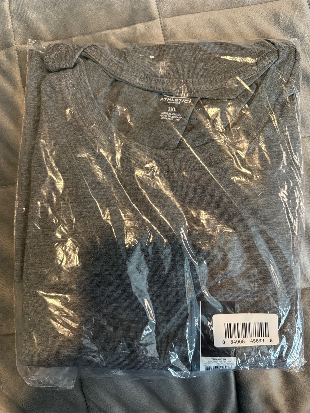 Athletic Works Gray 3XL Crewneck Tee